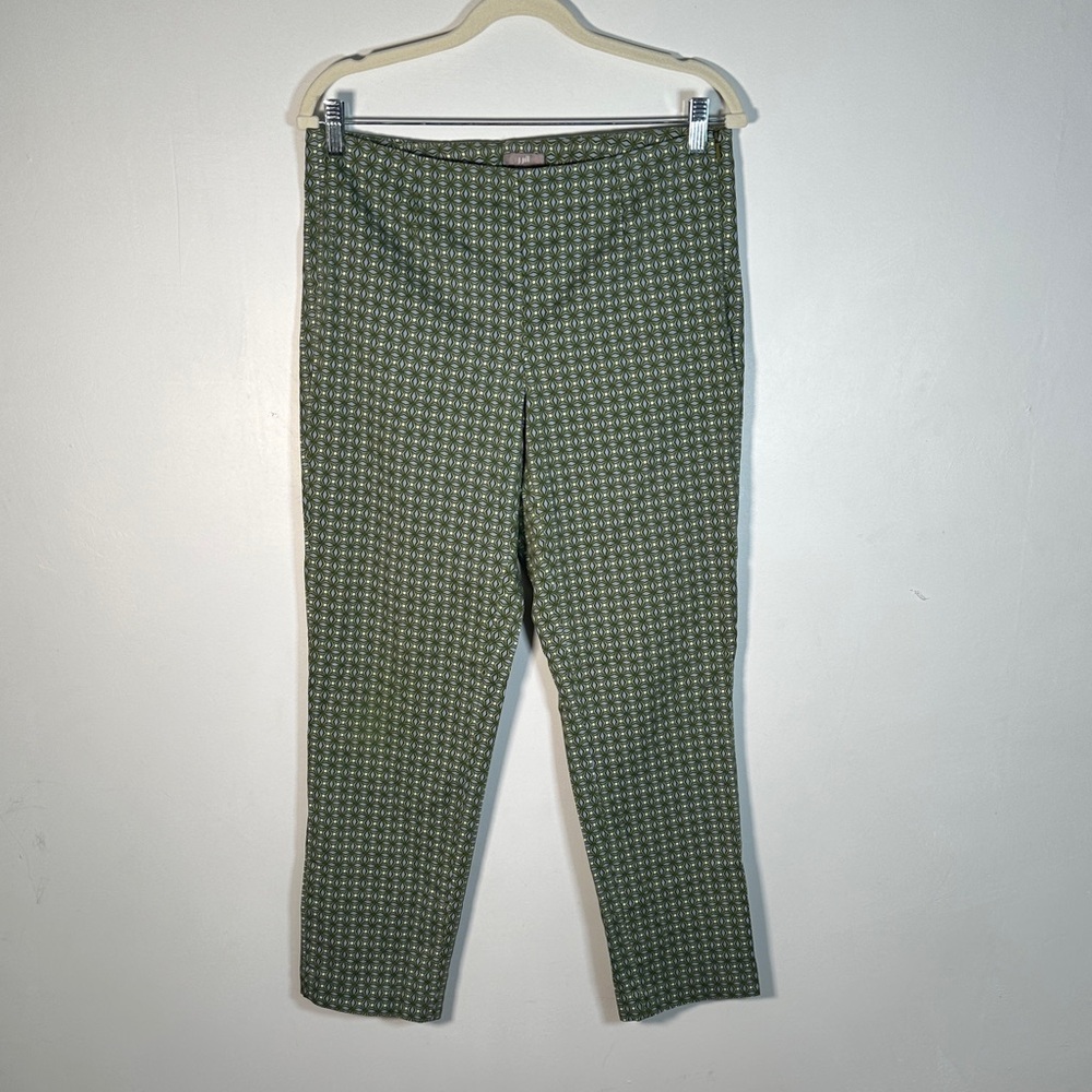 J. Jill Women's Side Zip Cotton Stretch Ankle Pants Green Size 6